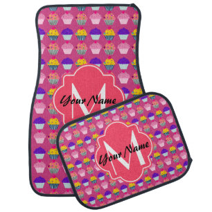 Cute Cupcakes Custom Monogram #3 Car Mats