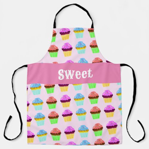 Cute Cupcakes Deluxe Pattern Apron