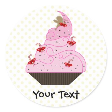 Cute Cupcakes Holiday Gifts Classic Round Sticker