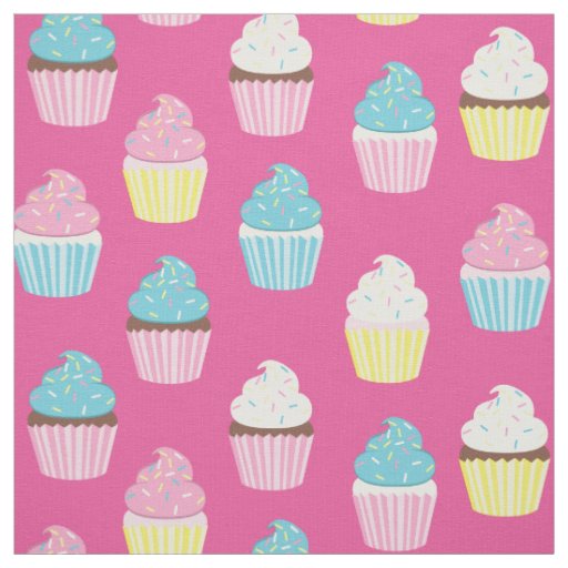 Cute Cupcakes Kids Bakery Treats Fabric