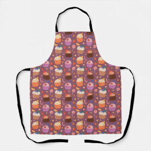 Cute cupcakes pattern apron