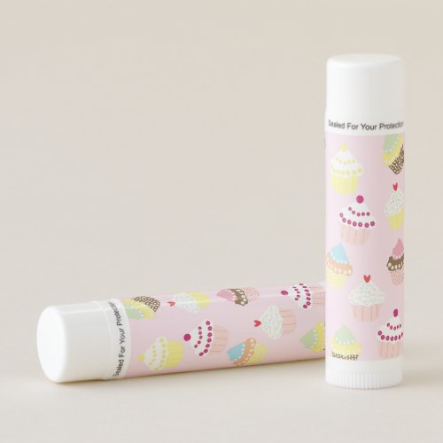 Cute Cupcakes Pattern Cake Flavored Lip Balm