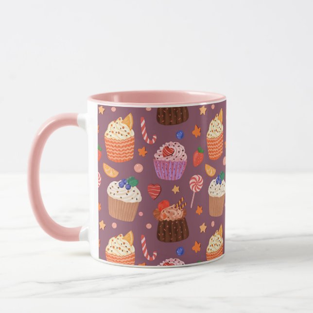 Cute cupcakes pattern mug (Left)