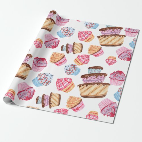 Cute Cupcakes Pattern Wrapping Paper