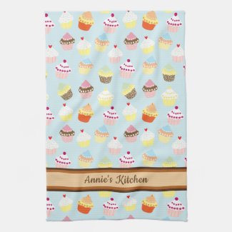 Cute Cupcakes Personalized Kitchen Towel