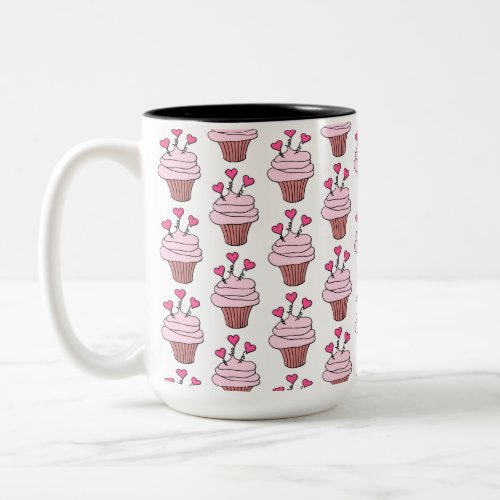 Cute Cupcakes Pink And White Two_Tone Coffee Mug