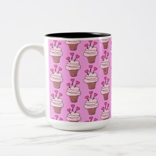 Cute Cupcakes Pink Two_Tone Coffee Mug