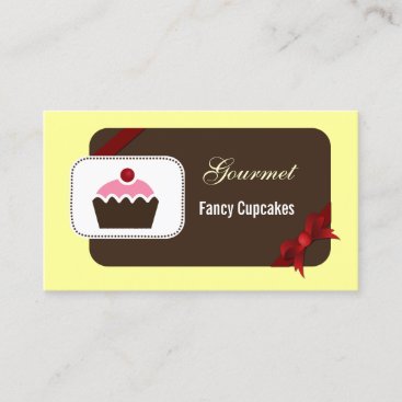 cute cupcakes red business cards