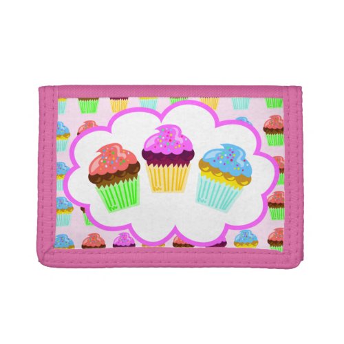 Cute Cupcakes Tri_fold Wallet