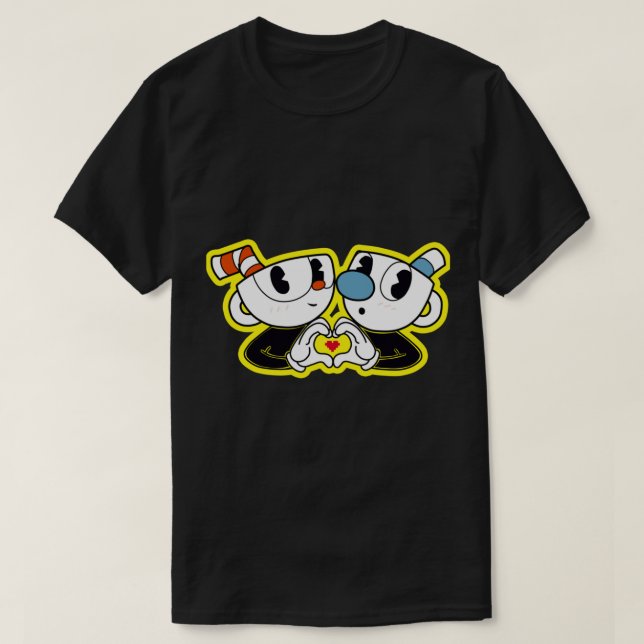 Cute Cuphead and Mugman Premium  T-Shirt (Design Front)
