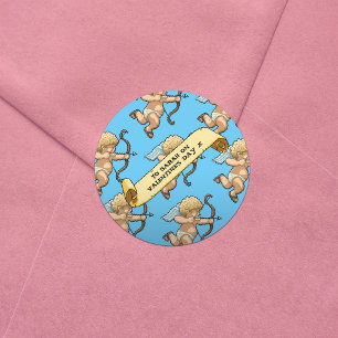 Cute Cupid Add The Name Valentine's Day Pattern Classic Round Sticker