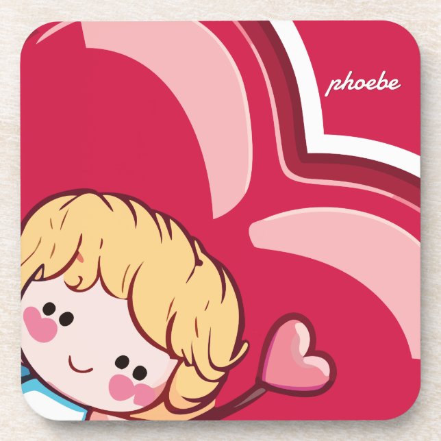 Cute Cupid Beverage Coaster (Front)
