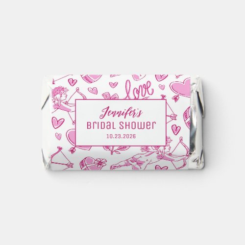 Cute Cupid Bow Arrow Pattern Pink Bridal Shower Hershey's Miniatures