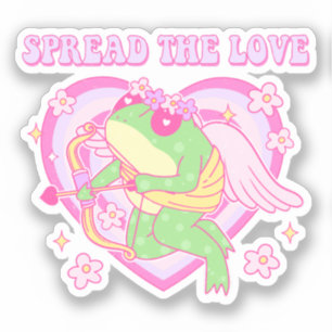 Cute Cupid Frog - Spread the Love Sticker