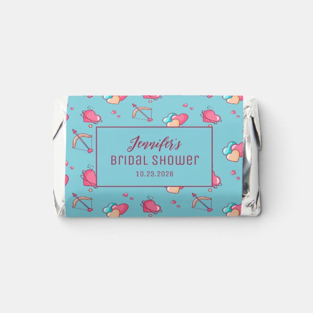 Cute Cupid Heart Pattern Sweet Love Bridal Shower Hershey's Miniatures (Front)