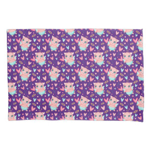 Cute Cupid Pig Whit Hearts Pattern Pillow Case