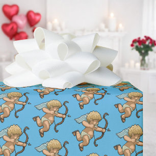 Cute Cupid Valentines Love Arrow Pixel Art Pattern Wrapping Paper
