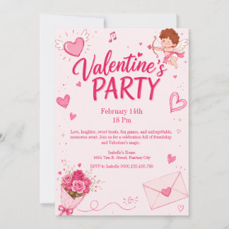 Cute Cupid Valentine's Party Invitation
