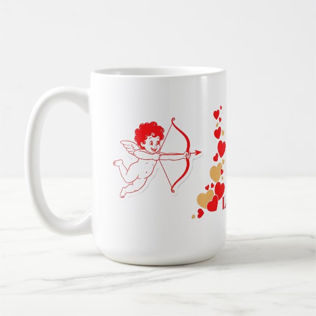 Cute Cupid With Bow And Arrow Coffee Mug (Left)
