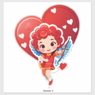 Cute Cupid With Bow And Arrow Sticker