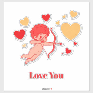 Cute Cupid With Bow And Arrow Sticker