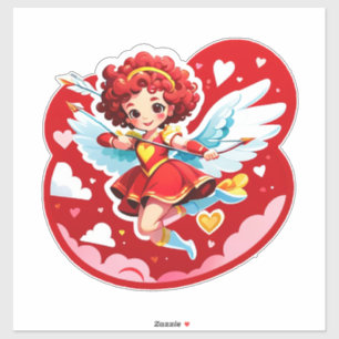 Cute Cupid With Bow And Arrow Sticker