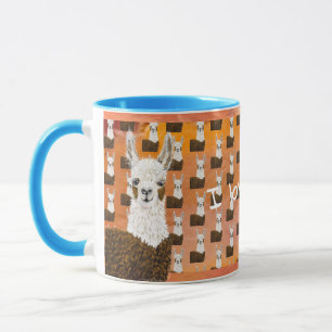 Cute & Curious Alpaca,  Editable I Love You Mug