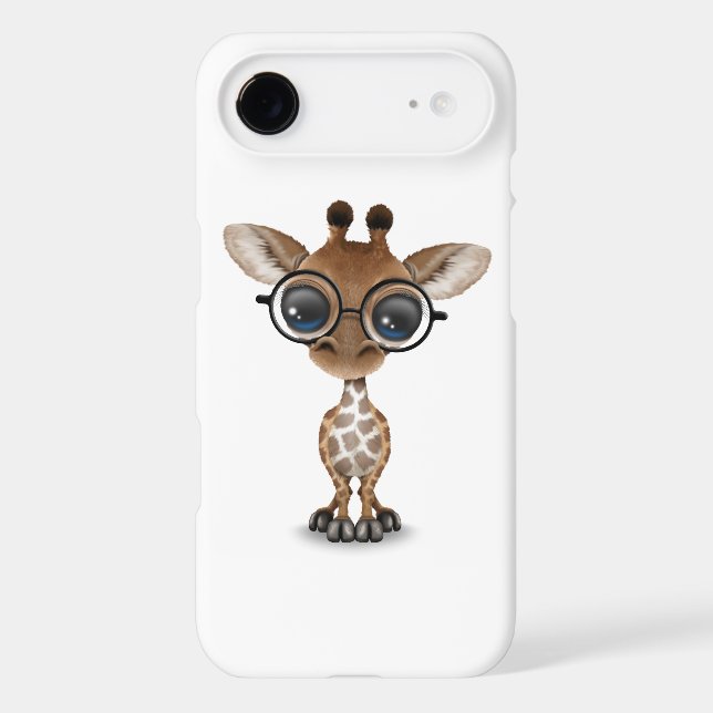 Cute Curious Baby Giraffe Wearing Glasses Case-Mate iPhone Case (Back)