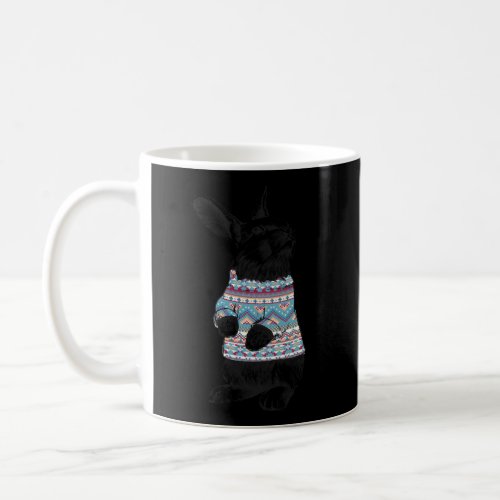 Cute Curious Bunny Rabbit Wearing Ugly Christmas S Coffee Mug