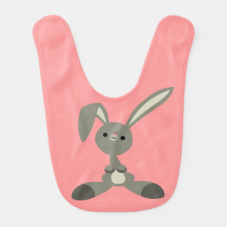 Cute Curious Cartoon Rabbit Baby Bib