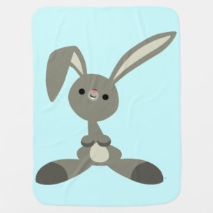 Cute Curious Cartoon Rabbit Baby Blanket