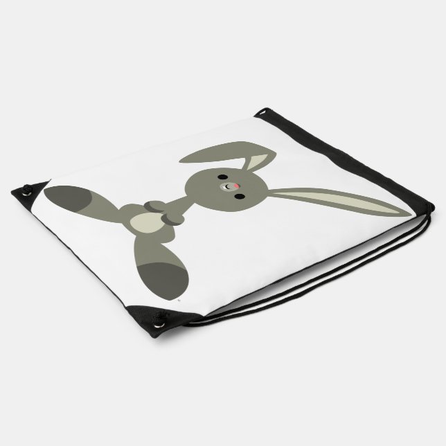 Cute Curious Cartoon Rabbit Drawstring Backpack (Side)