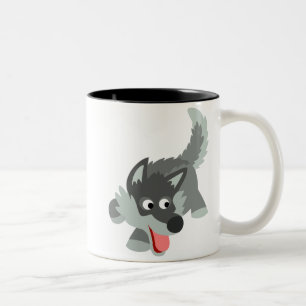 Cute Curious Cartoon Wolf Mug