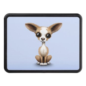 Cute Curious Chihuahua With Large Ears On Blue Trailer Hitch Cover by crazycreatures at Zazzle