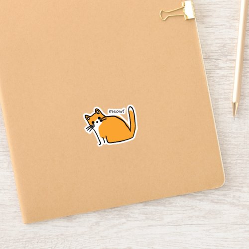 Cute Curious Eyes Yellow Kitty Cat Sticker