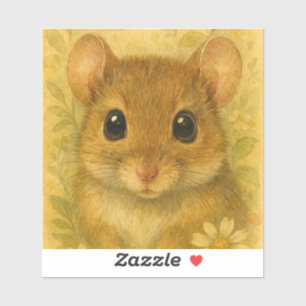 Cute curious little mouse sticker