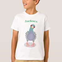 Cute curious pigeon cartoon illustration