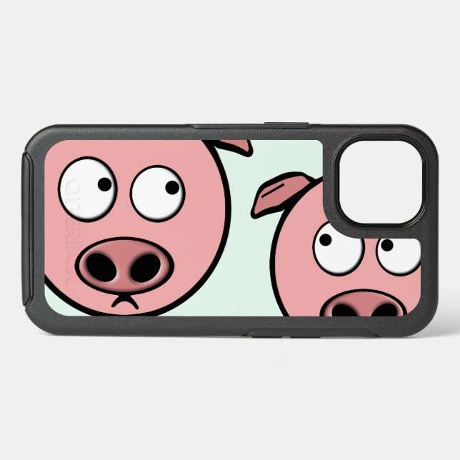 Cute Curious Pigs Otterbox iPhone Case (Back Horizontal)