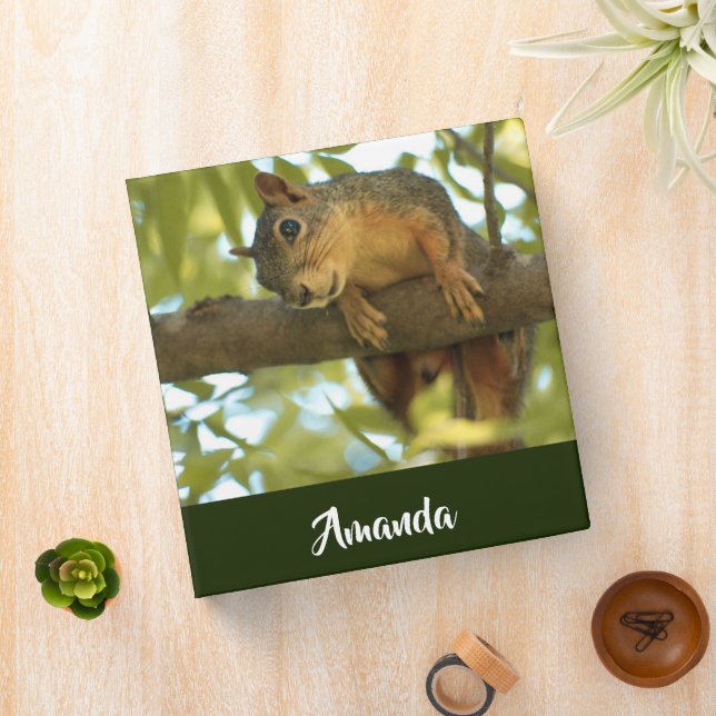 Cute & Curious Squirrel Nature Photography 3 Ring Binder (In Situ)