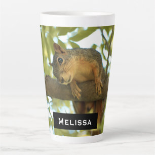 Cute & Curious Squirrel Nature Photography Latte Mug