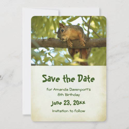 Cute Curious Squirrel Nature Photography Save The Date