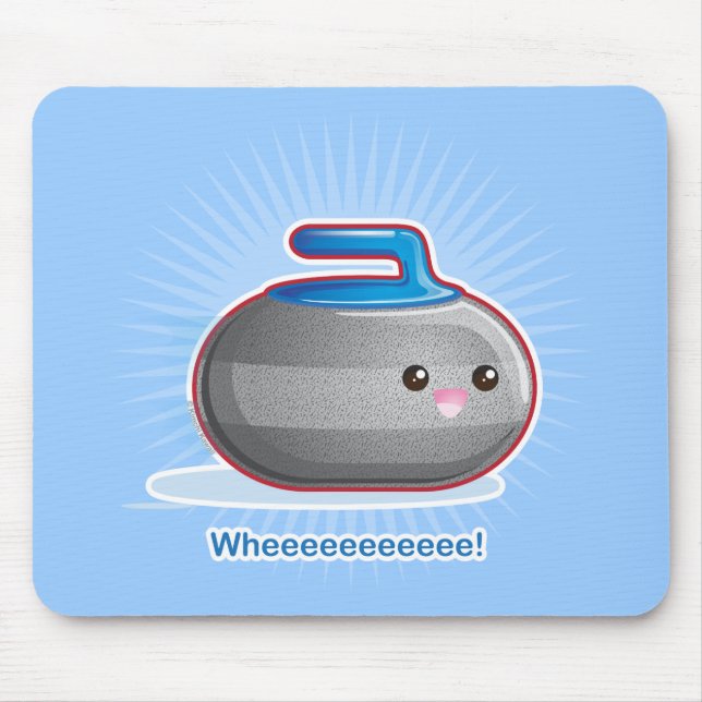 Cute Curling Stone Mouse Pad (Front)