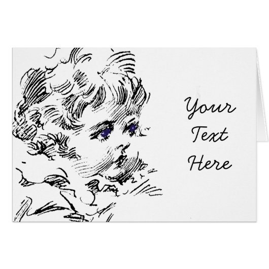 Cute Curly Haired Child Cards (Front Horizontal)