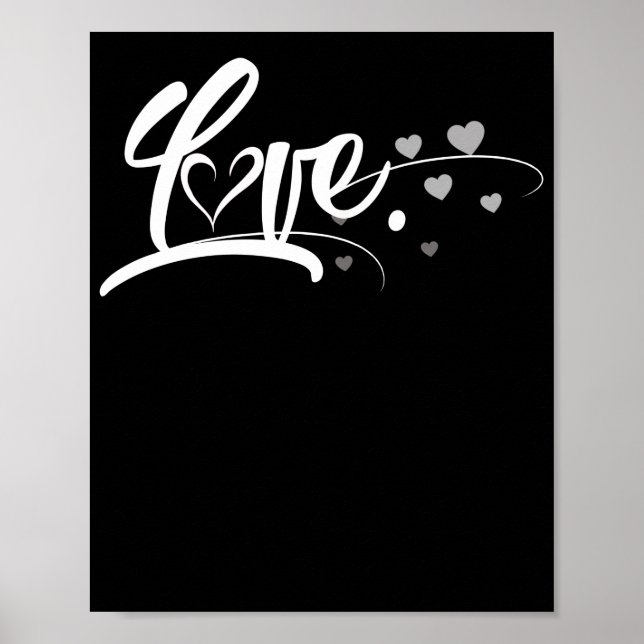 Cute Cursive Love Valentines Day Red Poster (Front)