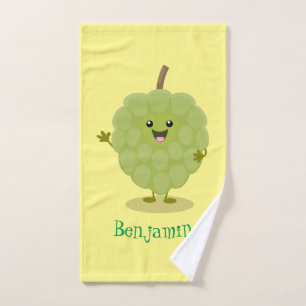 Cute custard apple cherimoya cartoon bath towel set