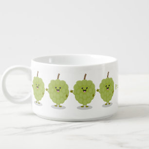Cute custard apple cherimoya cartoon bowl