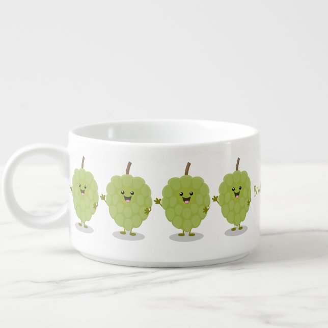 Cute custard apple cherimoya cartoon bowl (Right)