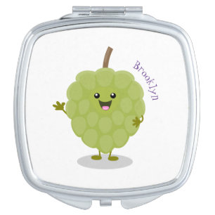 Cute custard apple cherimoya cartoon compact mirror