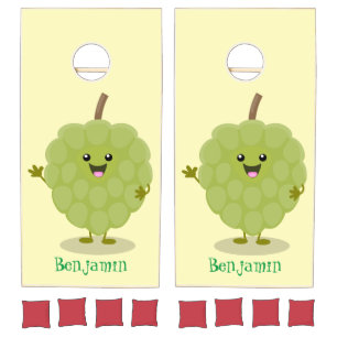 Cute custard apple cherimoya cartoon  cornhole set
