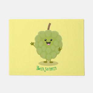 Cute custard apple cherimoya cartoon doormat
